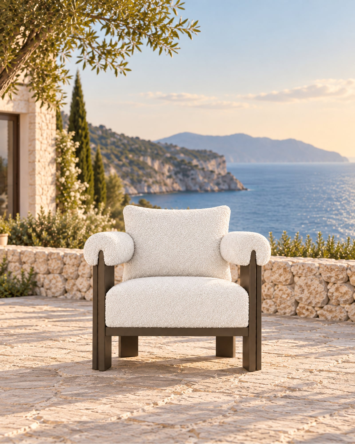 Ethereal Lounge Chair in Aluminium in a styled setting