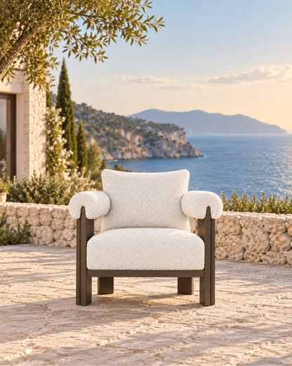 Ethereal Lounge Chair in Aluminium in a styled setting