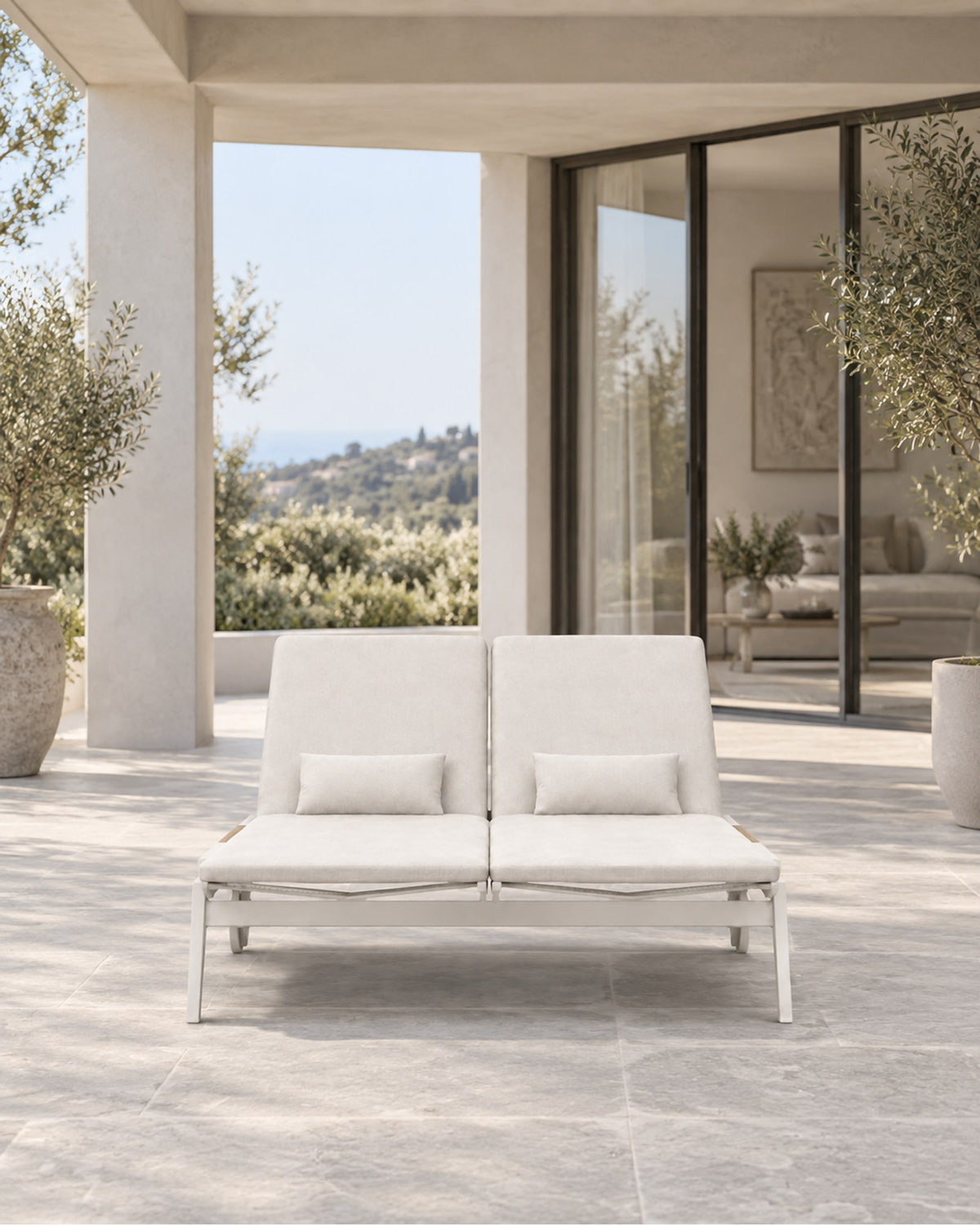 Faro Double Sun Lounger in a styled setting