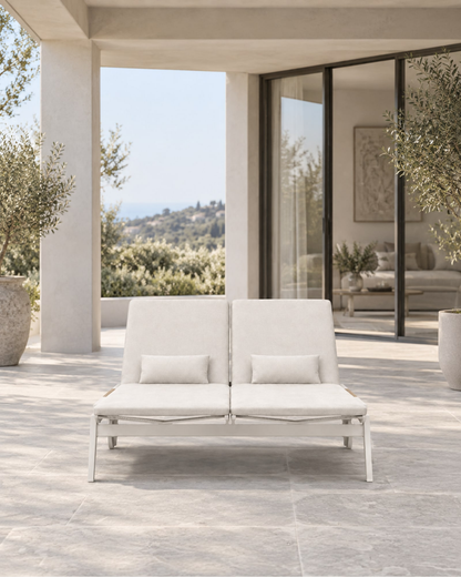 Faro Double Sun Lounger in a styled setting