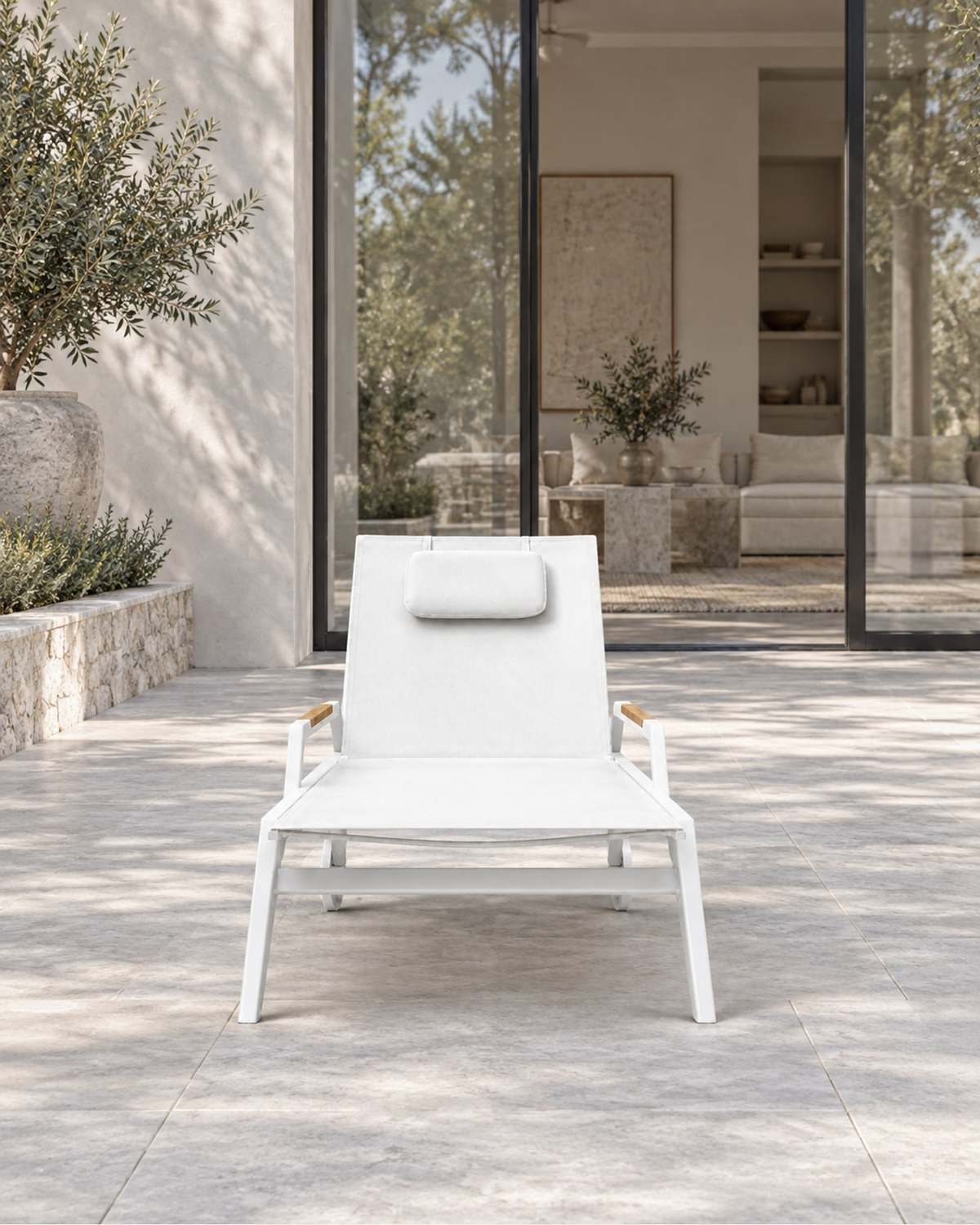Faro Sun Lounger in a styled setting