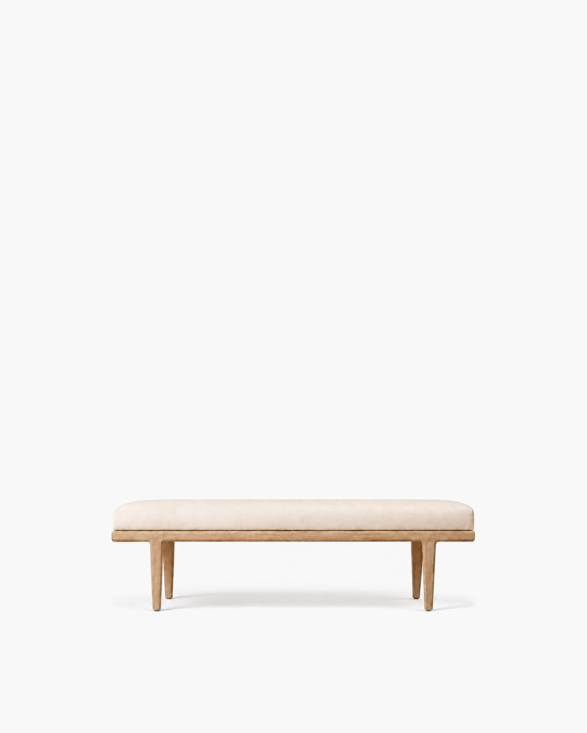 Gael Oak Fabric End-of-Bed Bench