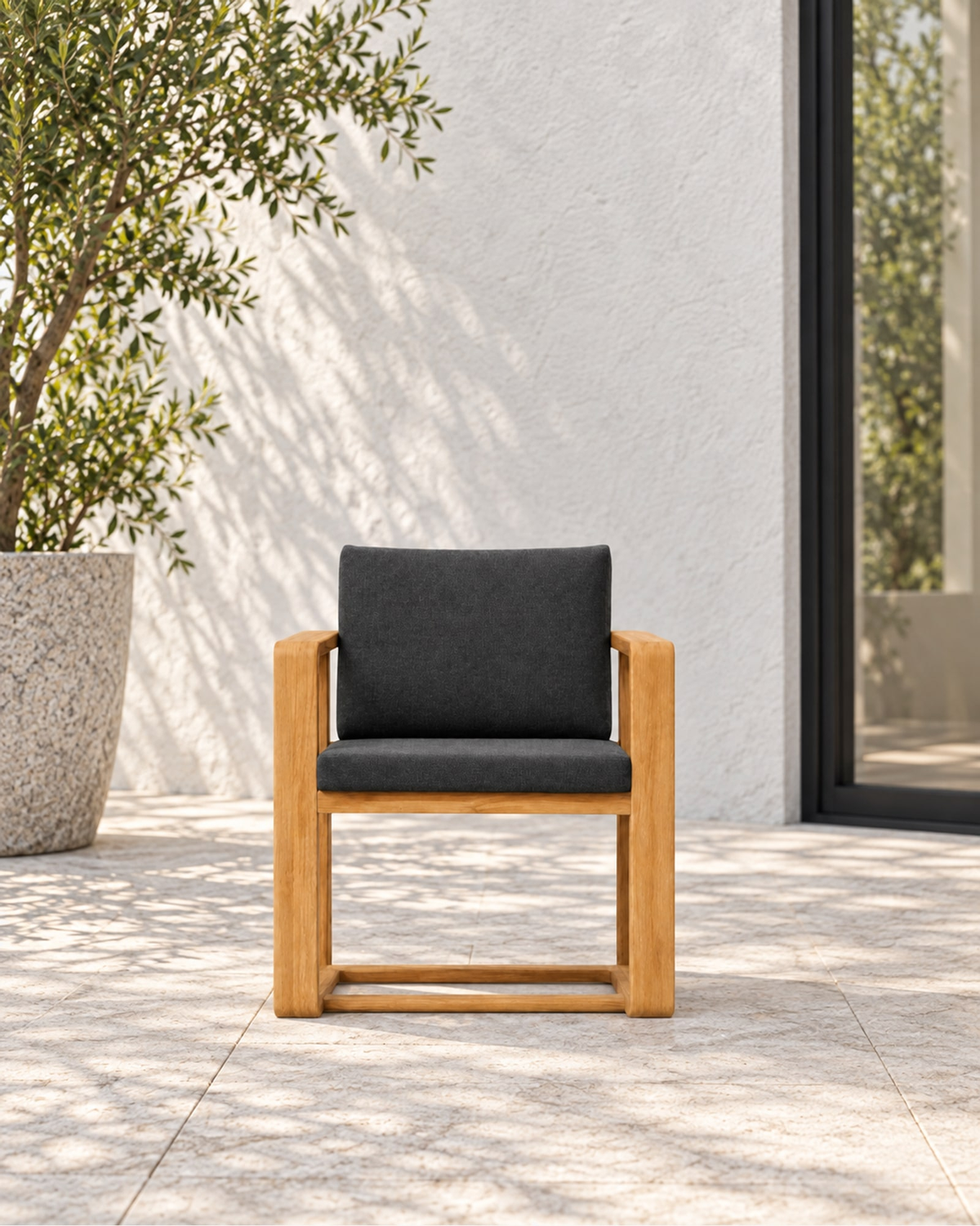 Grace Dining Chair in Teak in a styled setting
