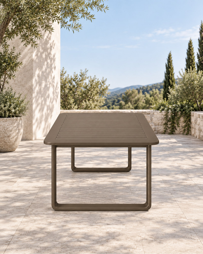 Grace Dining Table in Aluminium in a styled setting