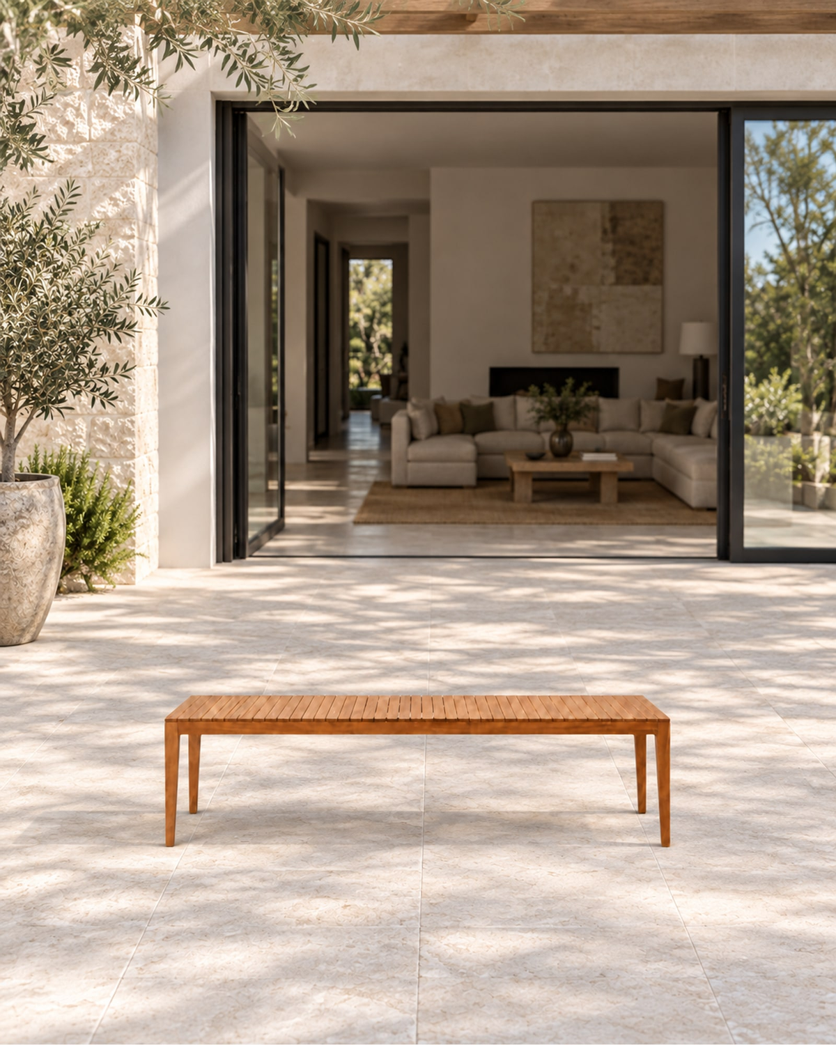 Lecce Dining Table, 240 cm in a styled setting