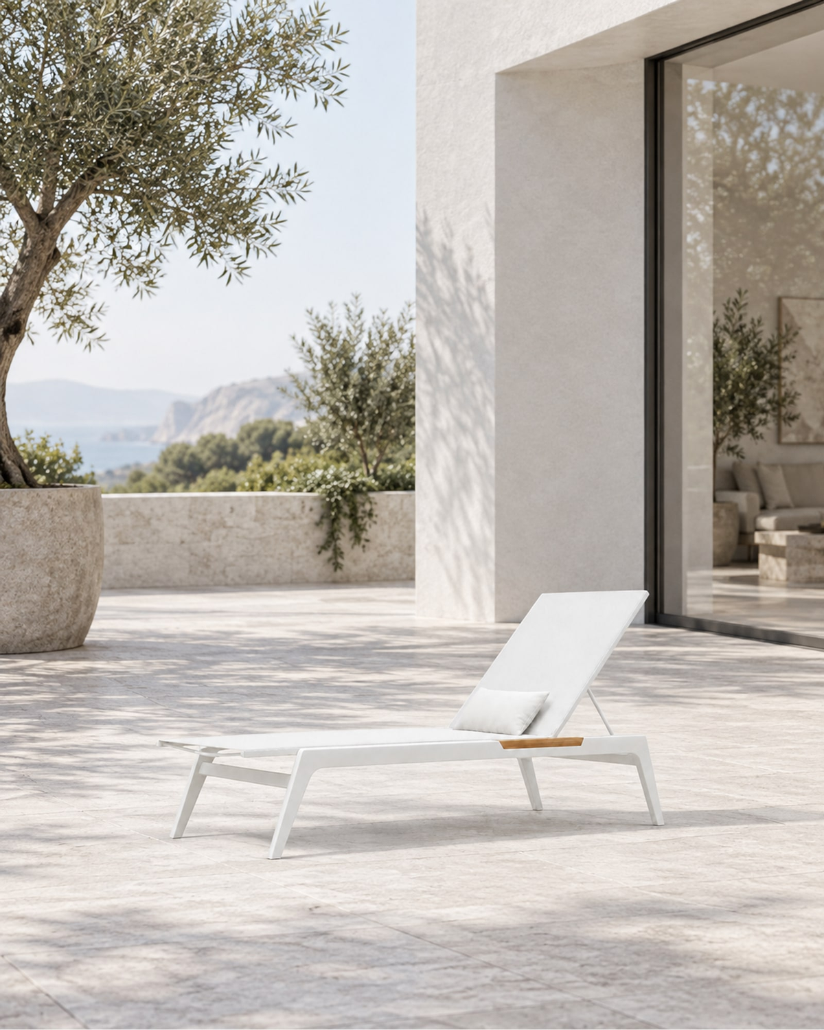Lido Sun Lounger in a styled setting