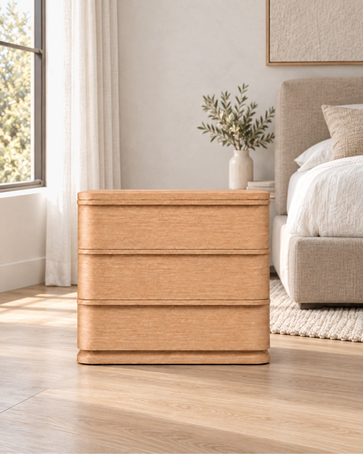 Ligné Closed Nightstand in a styled setting