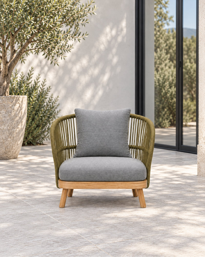Menorca Lounge Chair in a styled setting