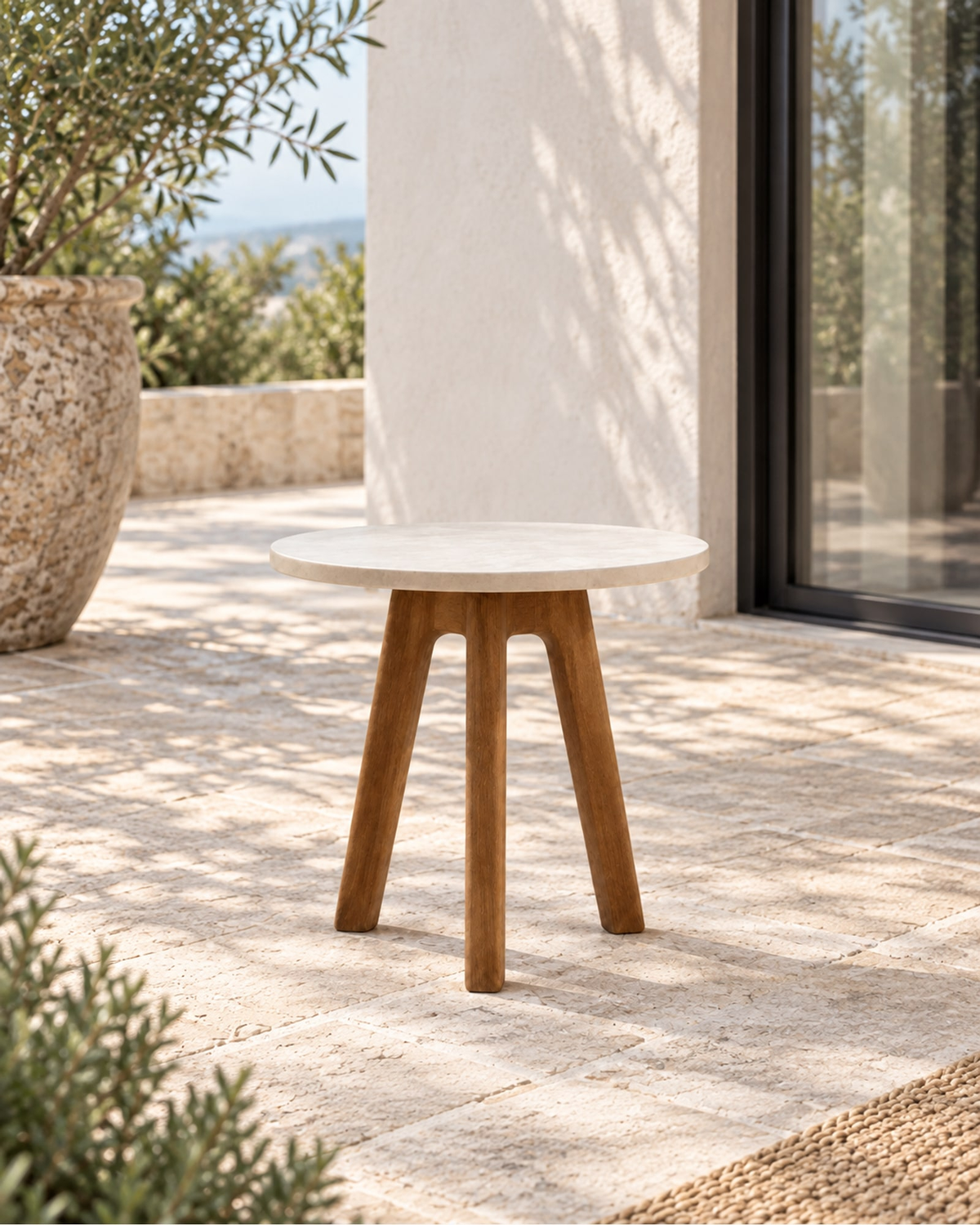 Menorca Side Table in a styled setting