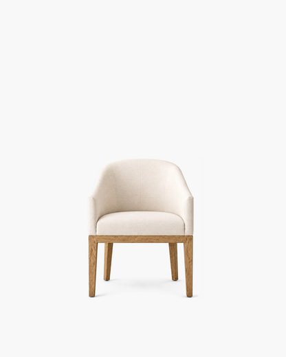 Morgan Barrelback Slope Arm Fabric Dining Armchair