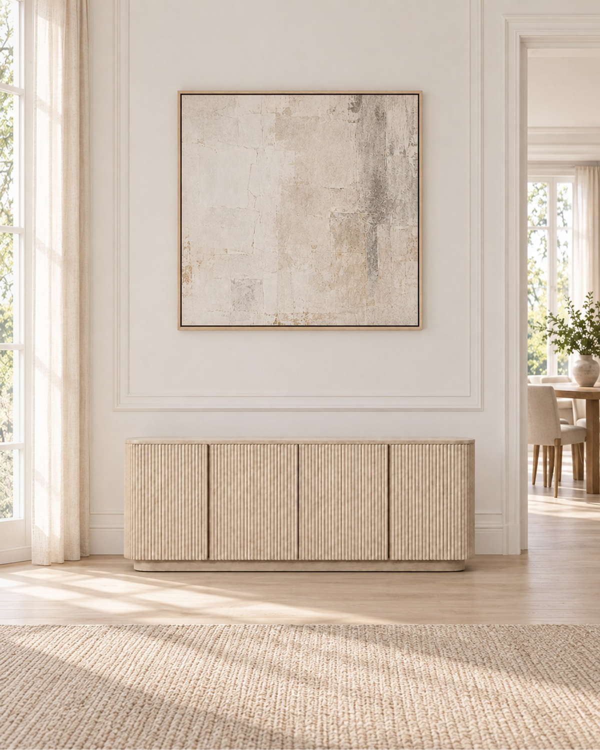 Mulholland Emperador 4-Door Sideboard in a styled setting