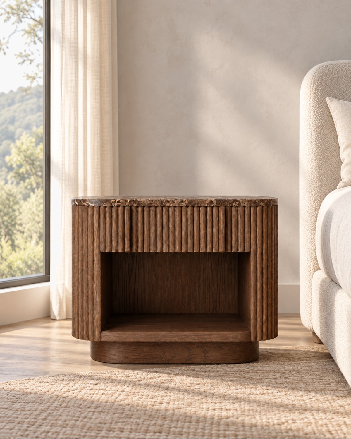 Mulholland Open Nightstand in a styled setting
