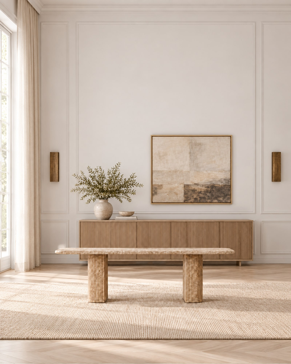 Mulholland Rectangular Dining Table in a styled setting