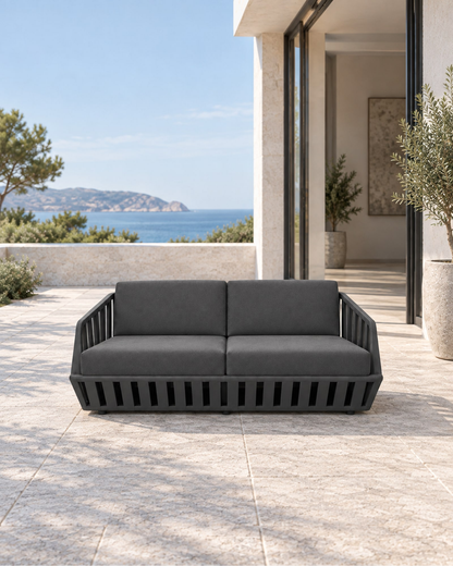 Mykonos Two-Seat Sofa in a styled setting