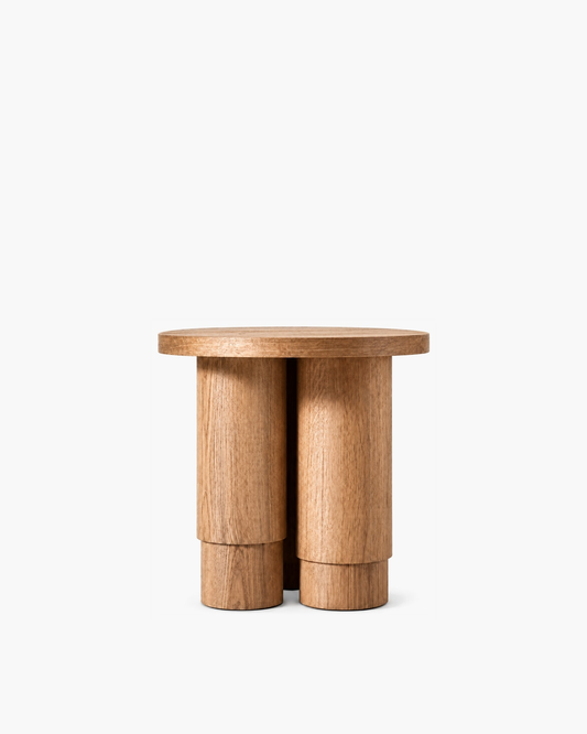 Oak Tropez Round Pedestal Side Table