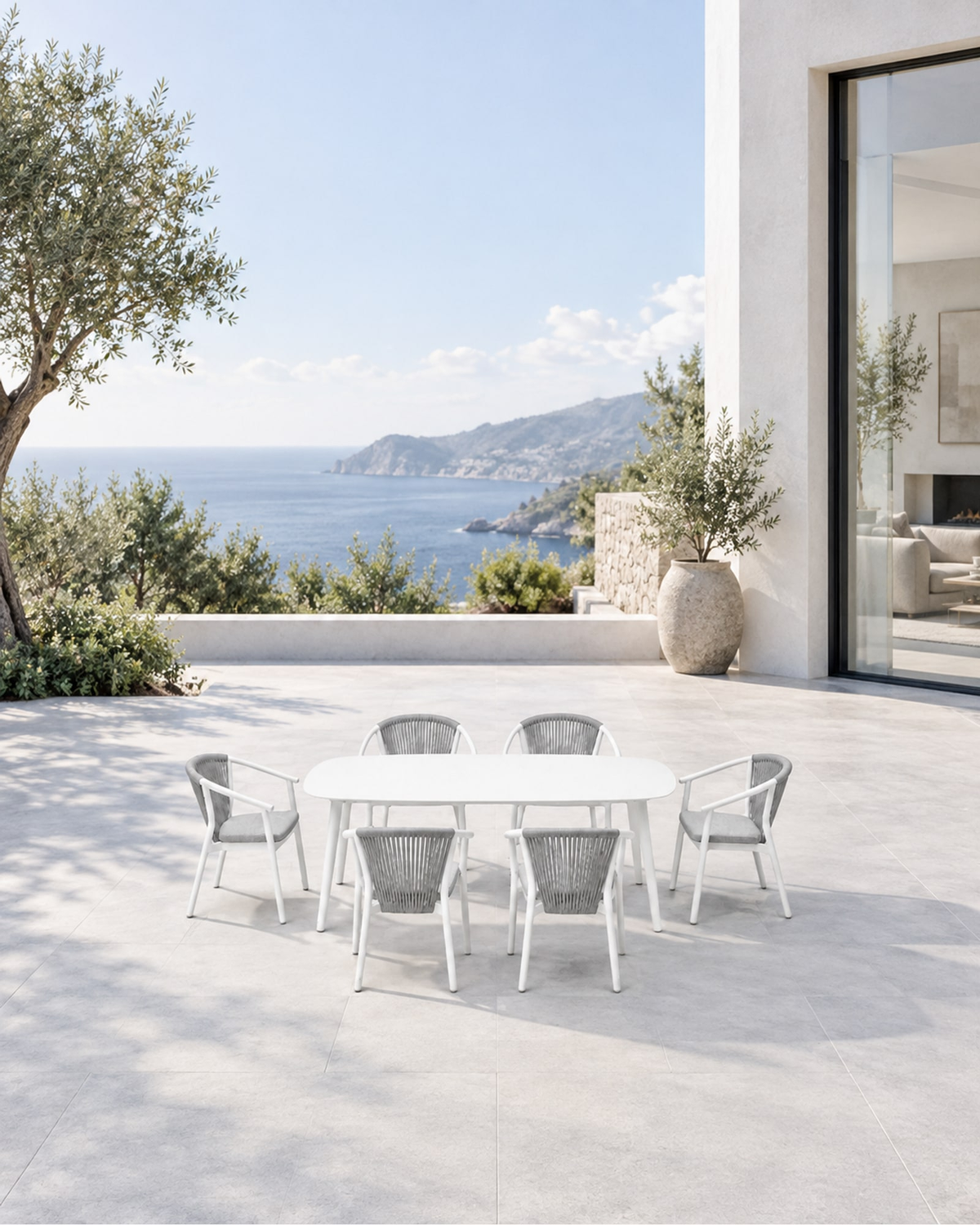 Paros Outdoor Dining Set in a styled setting
