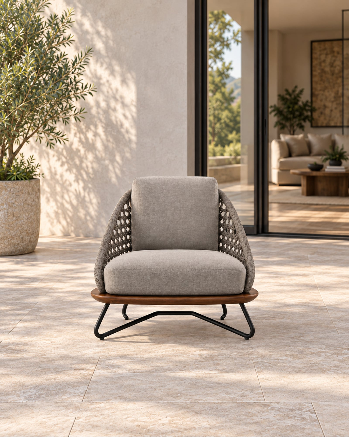 Positano Lounge Chair in a styled setting