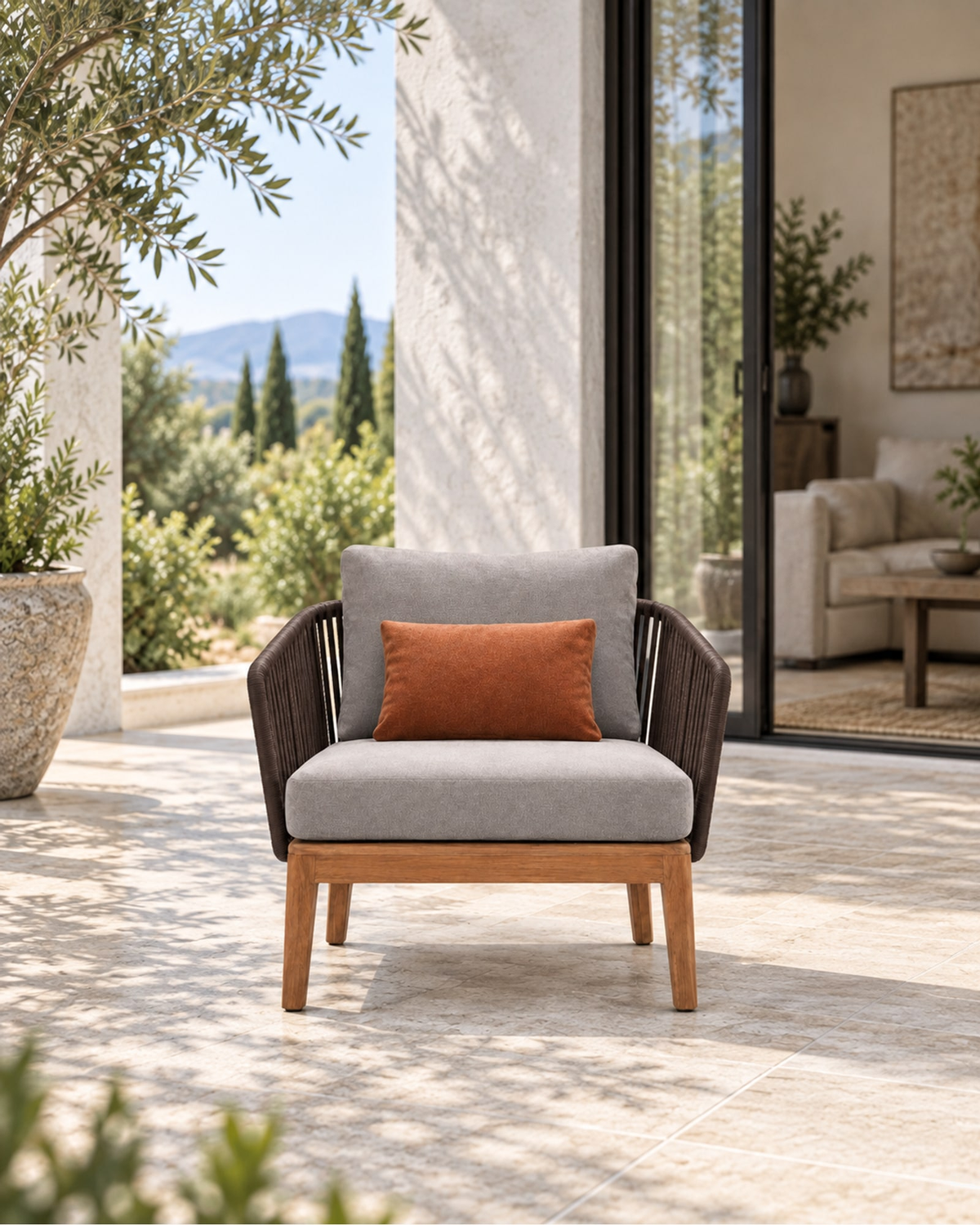 Puglia Lounge Chair in a styled setting