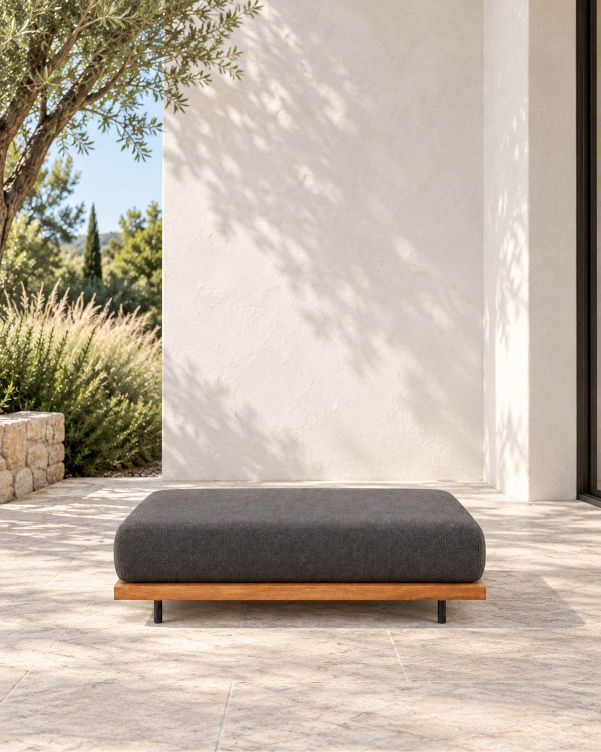 Ravello Ottoman in a styled setting
