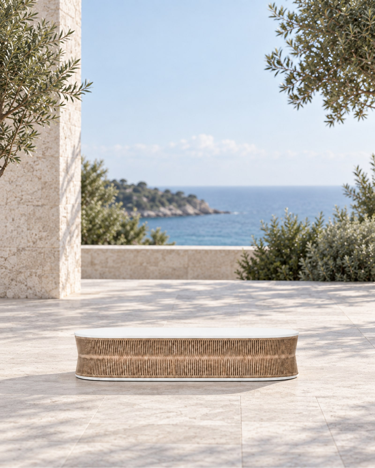 Ripple Coffee Table in Aluminium in a styled setting