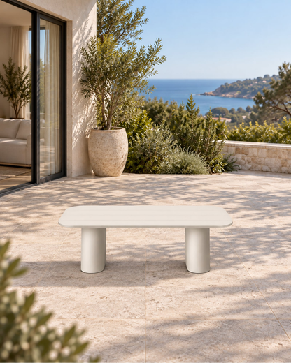 Ripple Dining Table in Aluminium in a styled setting