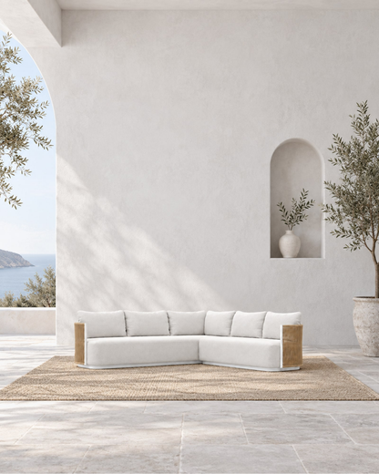 Ripple L-Sectional in Aluminium in a styled setting