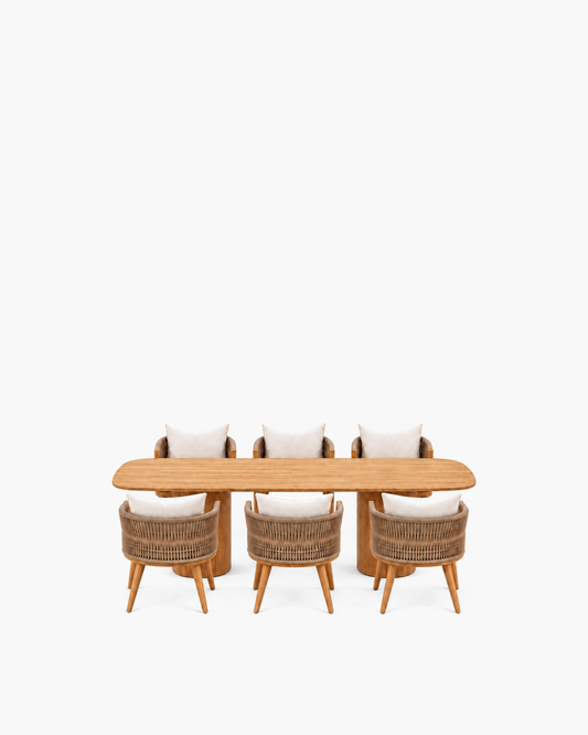 Ripple Outdoor Dining Set in Teak