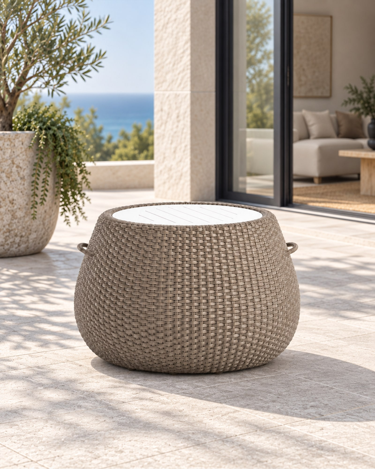Santorini Side Table in a styled setting