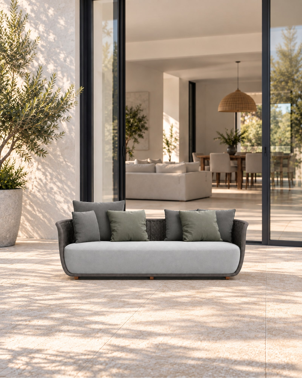 Santorini Sofa, 180 cm in a styled setting