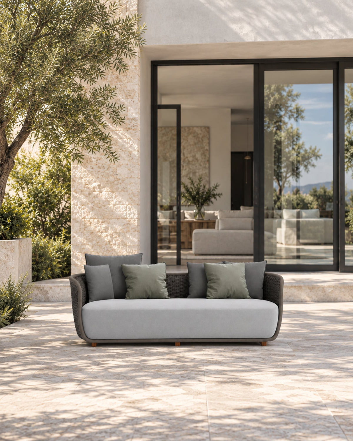 Santorini Sofa, 240 cm in a styled setting