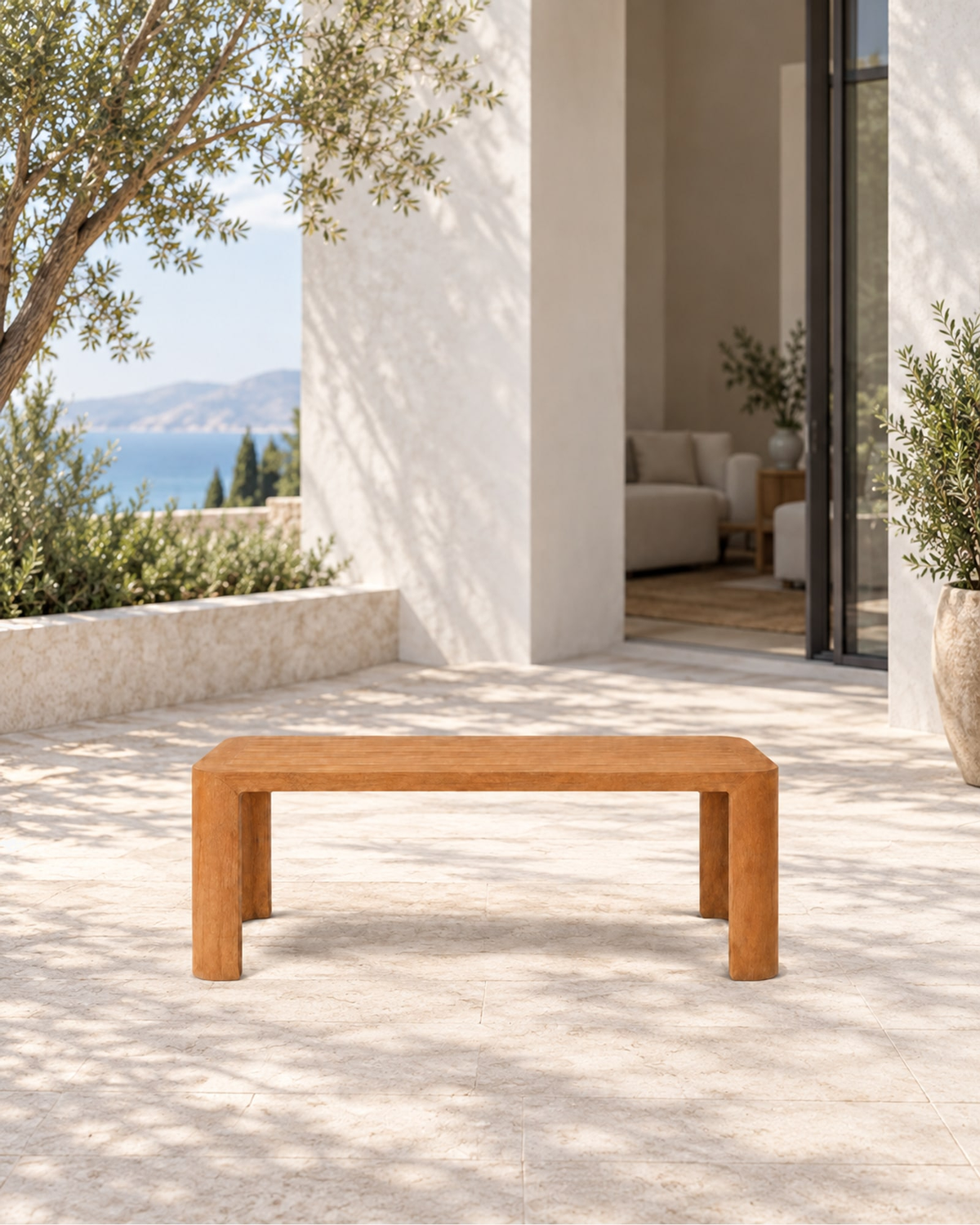 Serein Dining Table in Teak in a styled setting