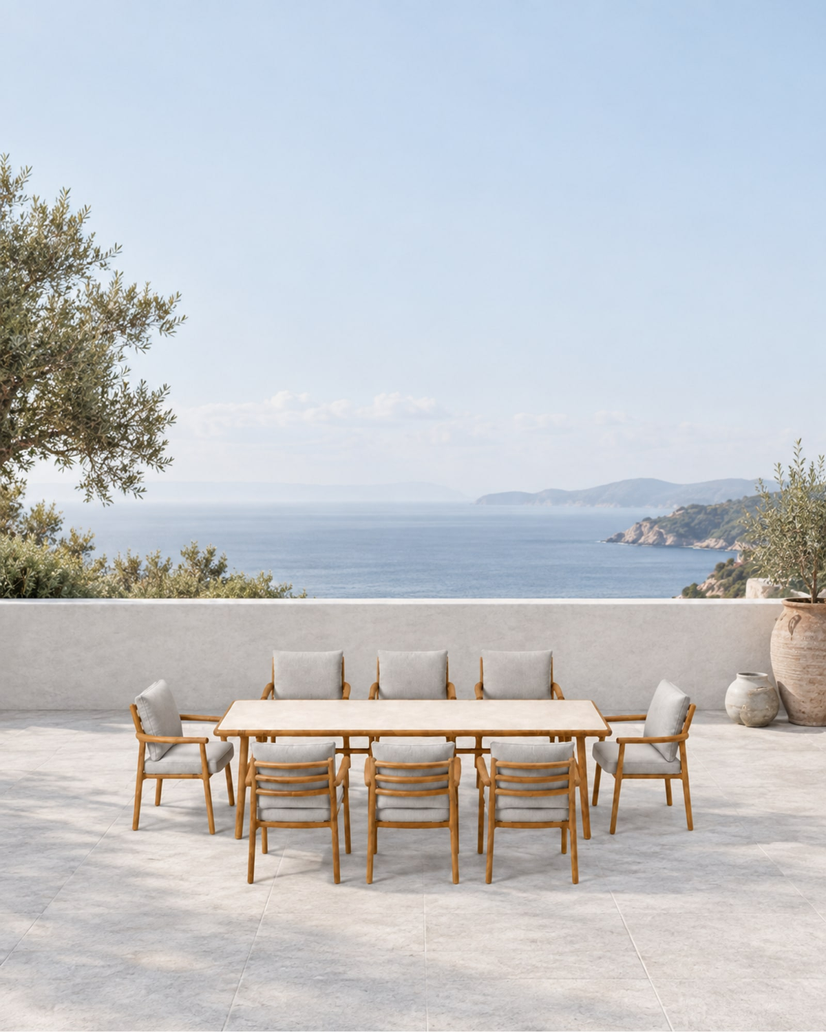 Sintra Outdoor Dining Set in a styled setting