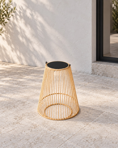Solano Solar Lantern, Cone in a styled setting