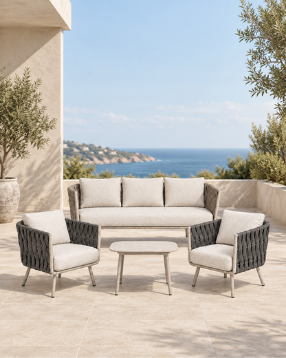 Tavira Outdoor Sofa Set in a styled setting