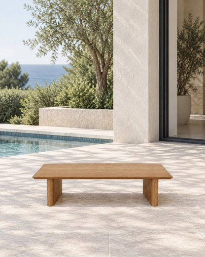 Vela Coffee Table in Teak in a styled setting
