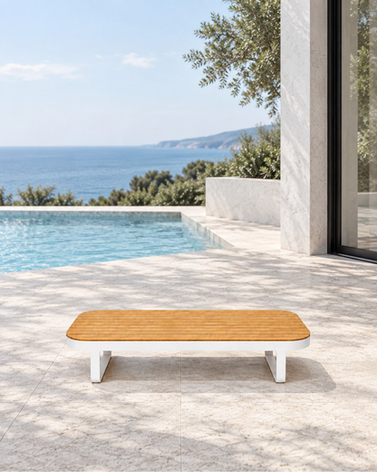 Vela Modular Coffee Table in Aluminium in a styled setting