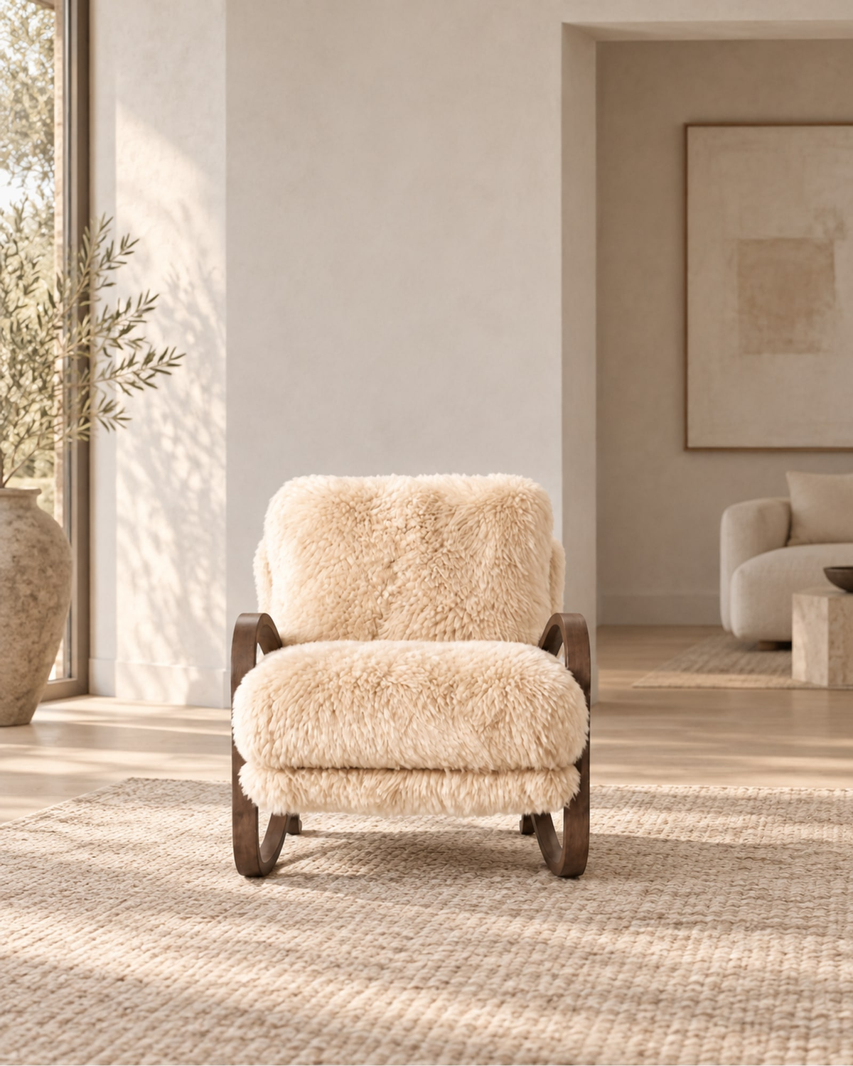 Wilder Sheepskin Chair in a styled setting