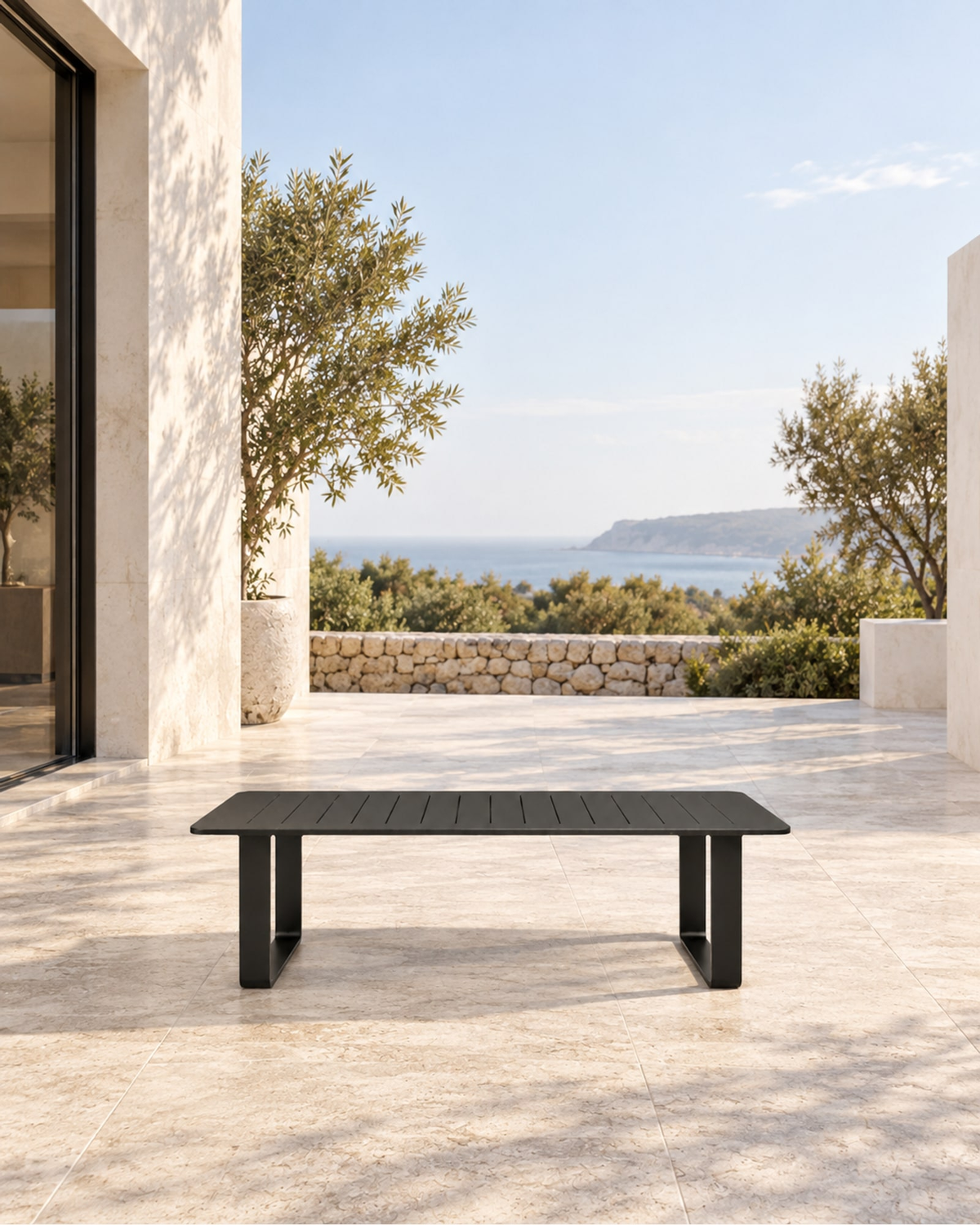 Zenia Dining Table in Aluminium in a styled setting