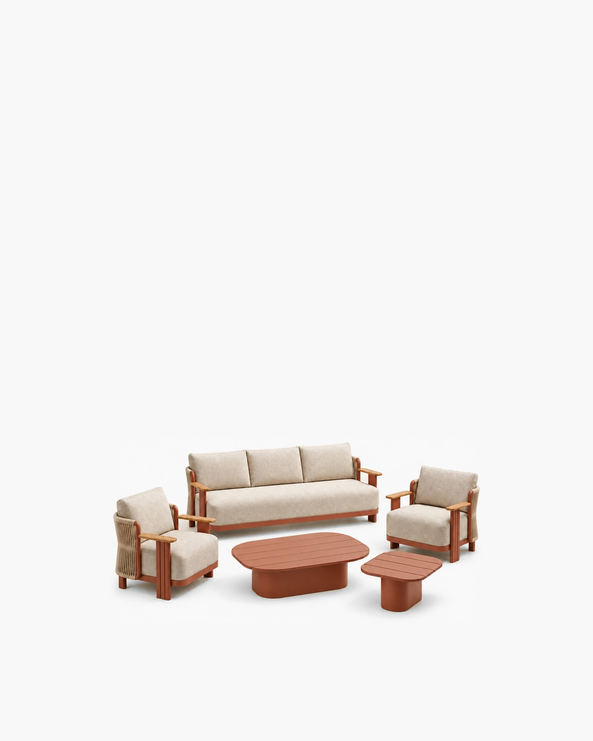 Aria Outdoor Sofa Set in Aluminium — studio view