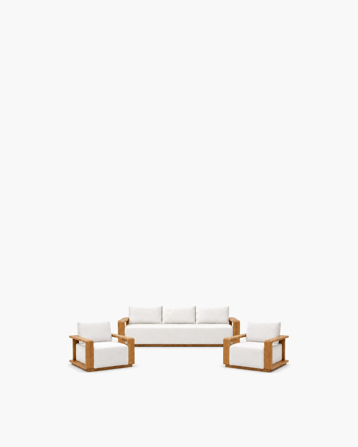 Grace Outdoor Sofa Set in Teak — studio view