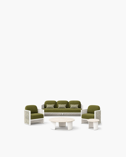 Luna Outdoor Sofa Set in Aluminium — studio view
