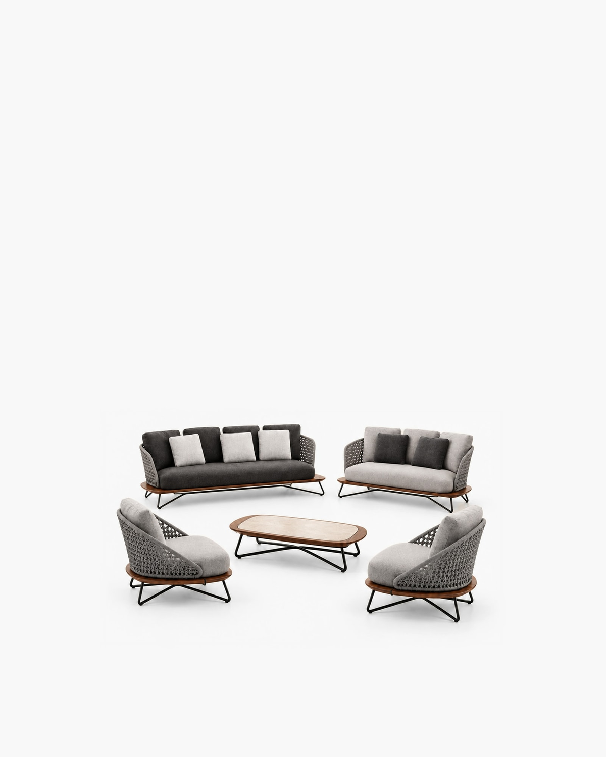 Positano Outdoor Sofa Set — studio view