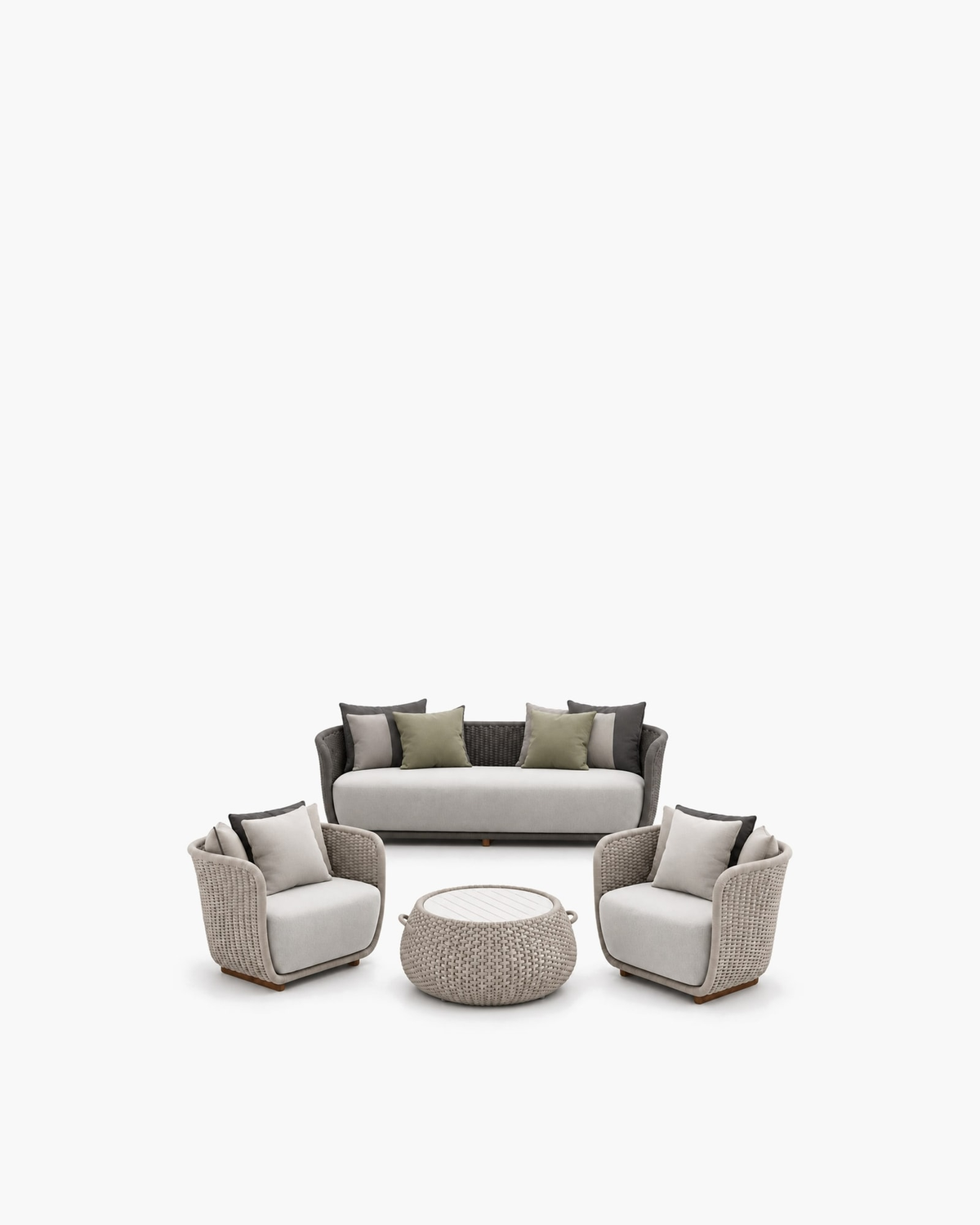 Santorini Outdoor Sofa Set — studio view