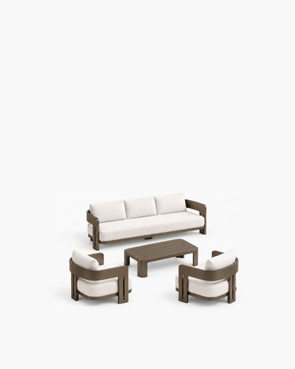 Serein Outdoor Sofa Set in Aluminium — studio view