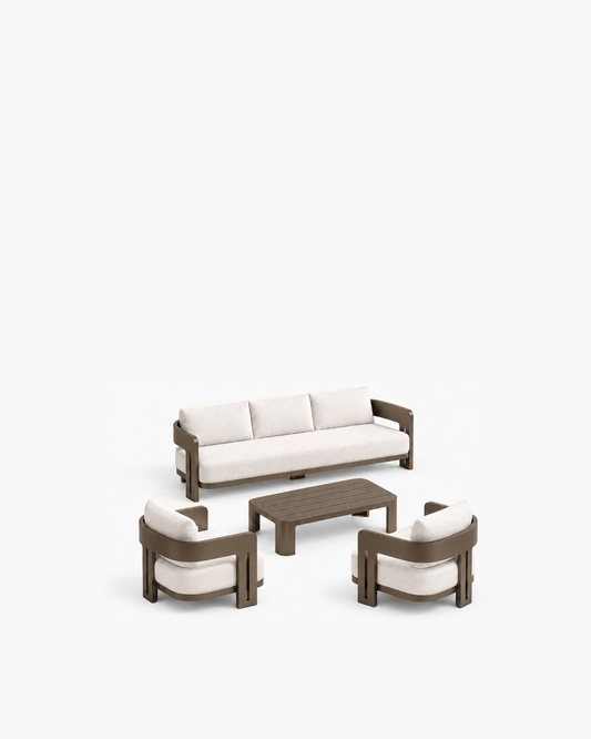 Serein Outdoor Sofa Set in Aluminium — studio view